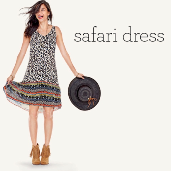 CAbi Dresses & Skirts - Cabi Safari Print Slip Dress